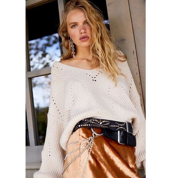 Free People S All Day Long V Neck Sweater - Picture 3 of 13